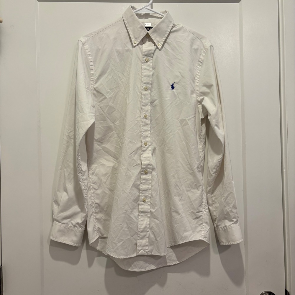 Polo Ralph Lauren Classic Fit Performance Shirt Mens Small White Button Down